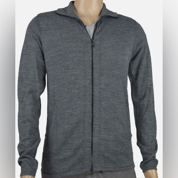 John Varvatos Gray Wool Blend Full-Zip Sweater Men's Size XXL - Picture 1 of 12